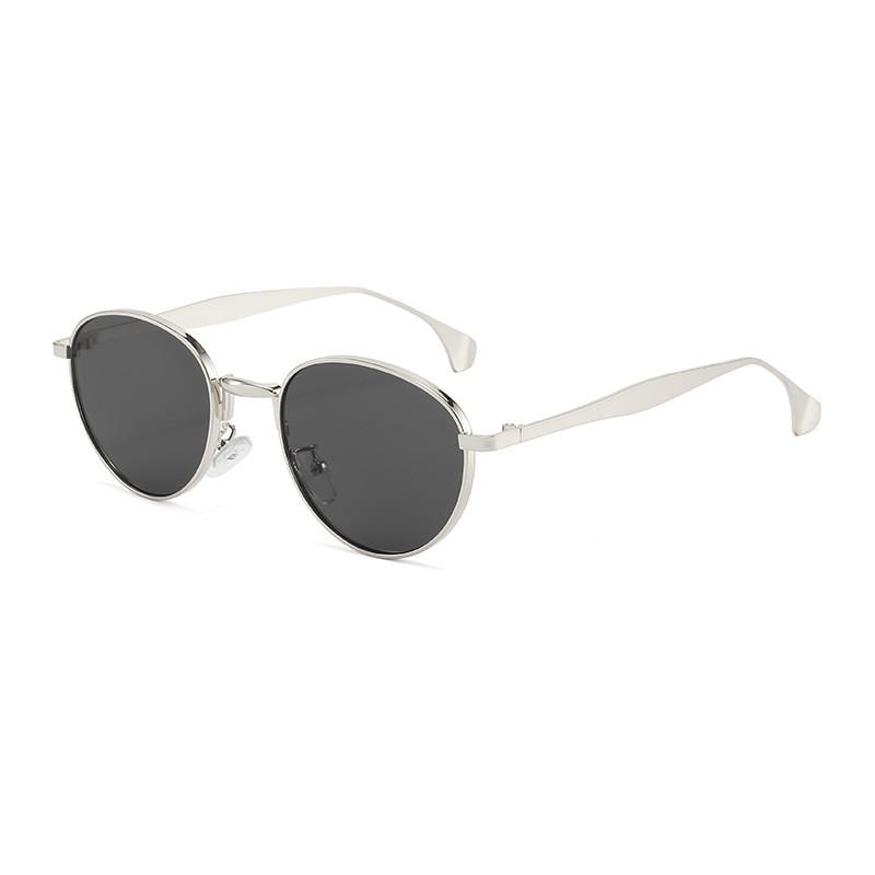 

Retro Round Metal Sunglasses For Women Uv400 Protection With Tinted Lenses For Outdoor Activities SilverFrameGray