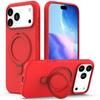 For iPhone 17 Pro Case Compatible with MagSafe Kickstand PC+Silicone Phone Cover