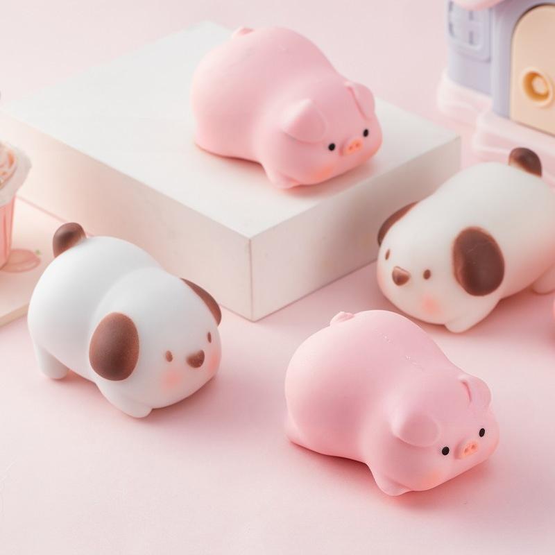 Lustiges Zieh-Haustier Quetschspielzeug Welpe Schweinchen Dehnbares Tier Stressbälle Erwachsene Kinder Sensorisches Spiel Therapie Anti-Angst Fidget Spielzeug