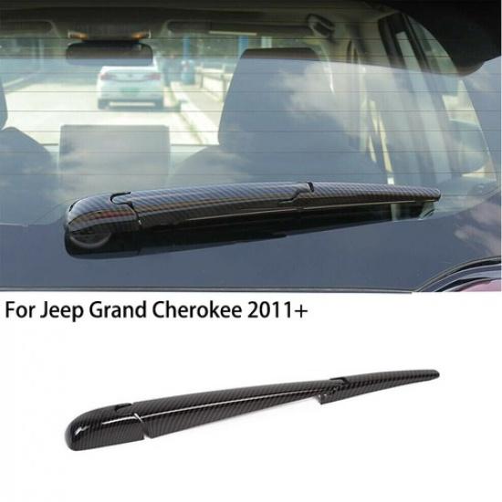 Exterior Rear Window Wiper Cover Trim For Jeep Grand Cherokee 2011+ Carbon fiber