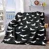 2026 New Arrivals 1pc Throw Blanket Spooky Black Background with Flying Bats Soft Flannel AllSeason Cozy Blanket For, Sofa, Camping, Parties Perfect D