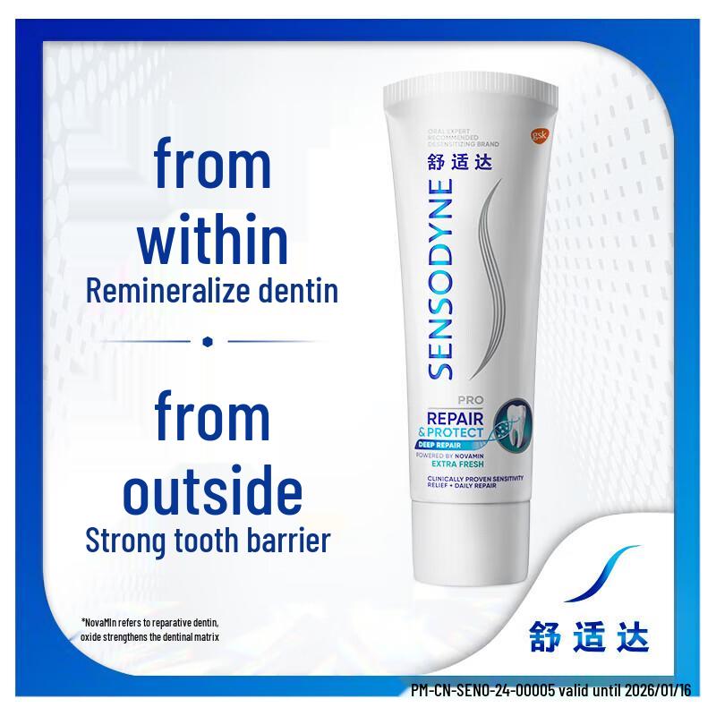 Sensodyne Professional Repair Toothpaste with Cool Mint, 3 x 100g Pack