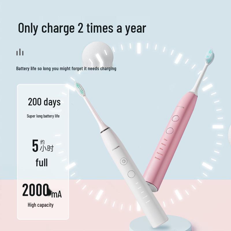 Cimarron ZR505P Smart Sonic Electric Toothbrush - Rechargeable, Soft Bristles, Fully Automatic for Adults and Couples.