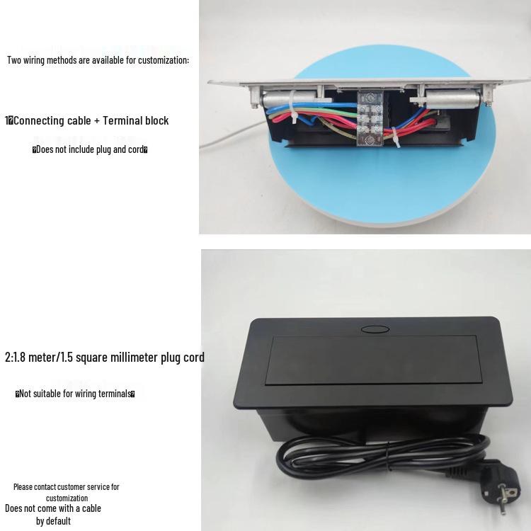 Slow-Rise Pop-Up EU/US/DE Power Multimedia Desk Socket with USB for Conference Tables