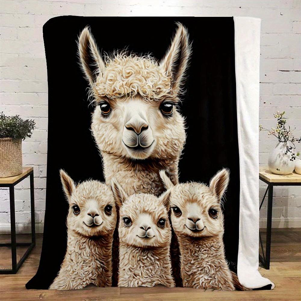 Alpaca Digital Printing Pattern Seasonal Car Nap Blanket Home Sofa Blanket
