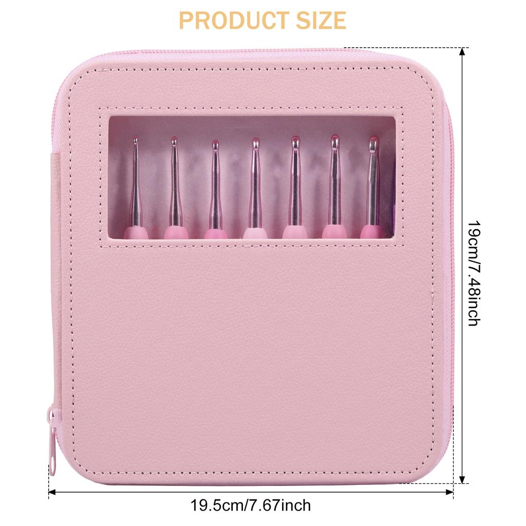 8Pcs Crochet Hook Set 2.5 to 6mm Crochet Hooks Kit Ergonomic Soft Handles Crocheting Needles Kit Knitting Tool Pink Crochet Hook