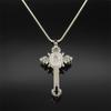 Saint Benedict Crucifix Cross Pendant Necklace for Men Women Stainless Steel CSPB INRI Jesus Crucifix Chains Jewelry NZZZ670S02