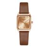 Gedi Women's Square Dial Leather Strap Quartz Waterproof Watch