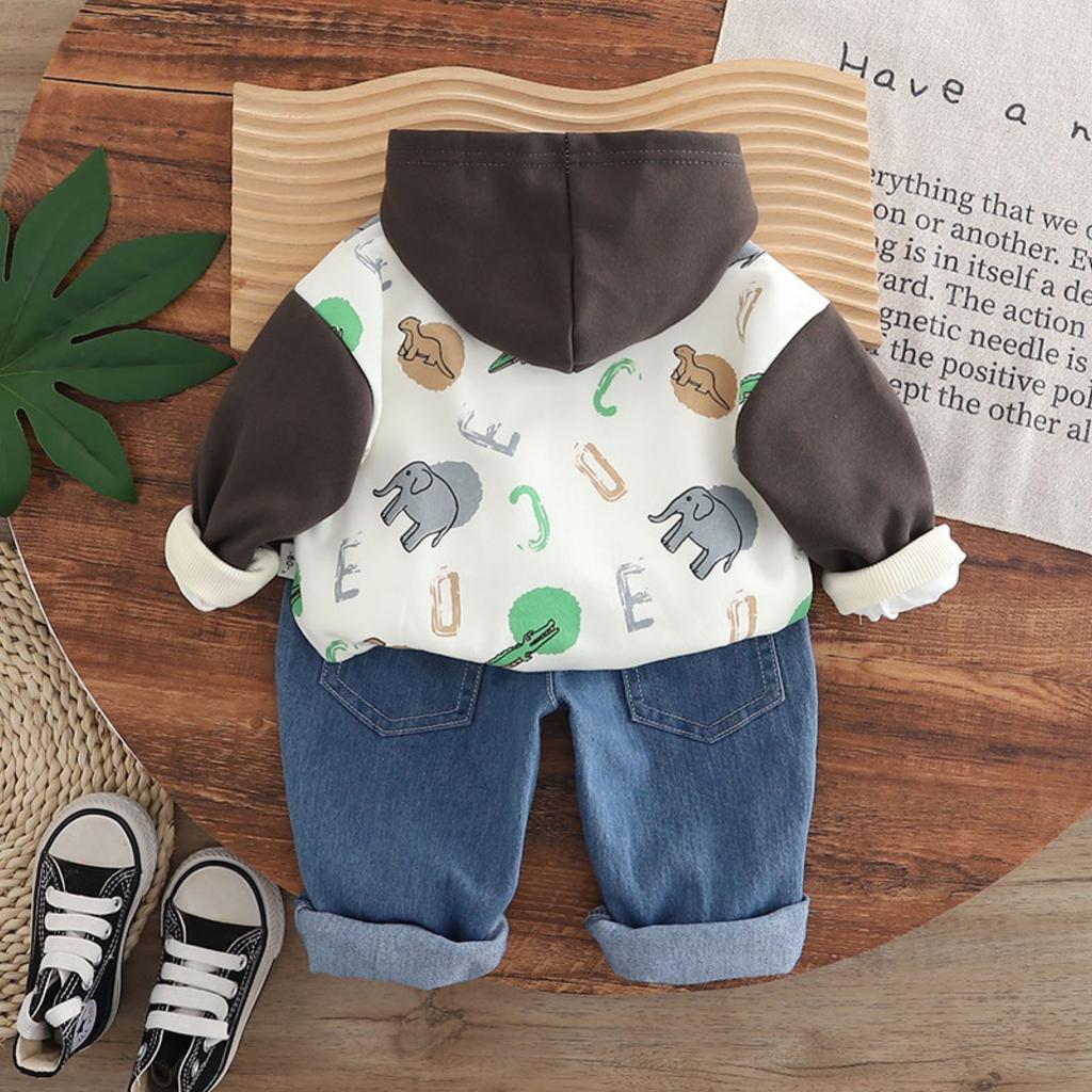 Kids Casual Long-Sleeve Set, Comfortable Daily Wear Outfits