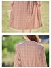 2025 Spring Women's Plaid Waist-Slimming Long Sleeve Dress with Turn-Down Collar
