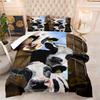 Three-headed Black and White Cow Print Bedding Set (3-piece)