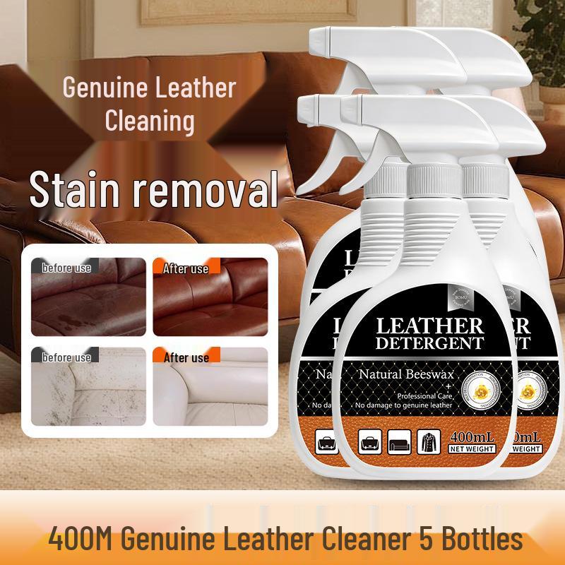 Genuine Leather Care: Sofa & Bag Stain Remover, Cleaner & Conditioner, No-Wash Formula.