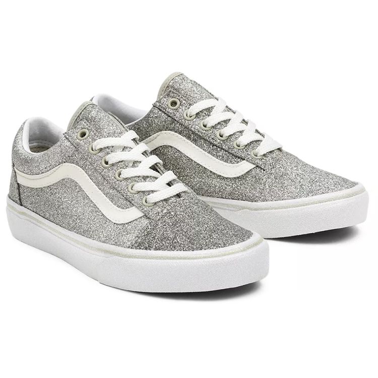 Vans Old Skool Casual Versatile Low Top Skate Shoes Women Sneakers Silver Gray VN0A5JMIB5M
