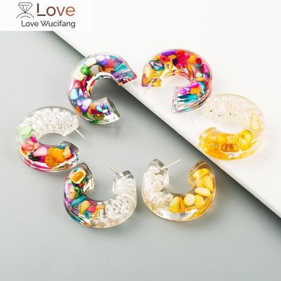 Kreative C-förmige Acryl-Ohrhänger, Trend, bunte Ohrringe für Frauen, Brincos, weiblicher Modeschmuck