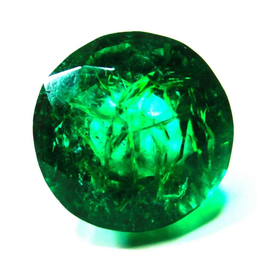 Natural Green Emerald Loose Gemstone 8.32 ct Colombian Round Cut for Jewelry Making and Crafts