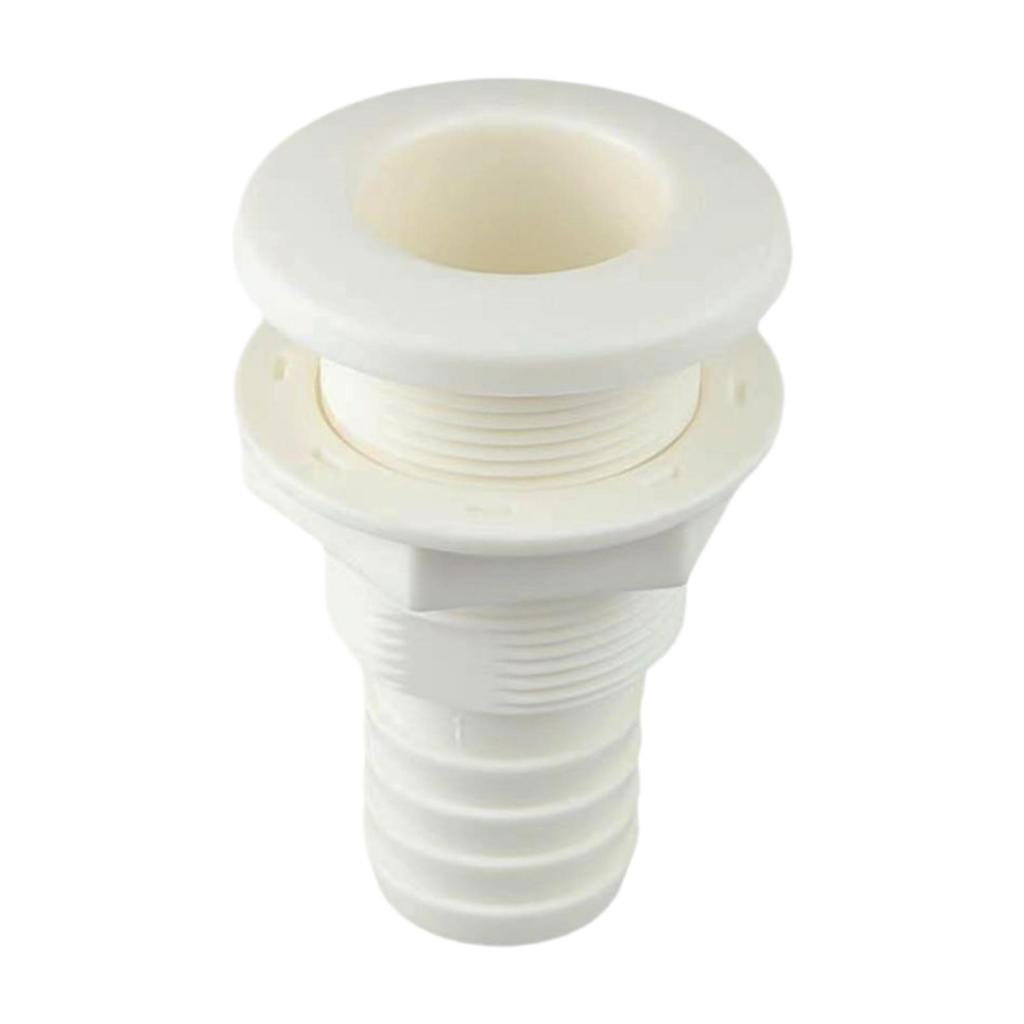 ABS Through Hull Fitting Boat Drainage Outlet Deck Drain Plug Overflow Component for Bilge Pump Yacht RV