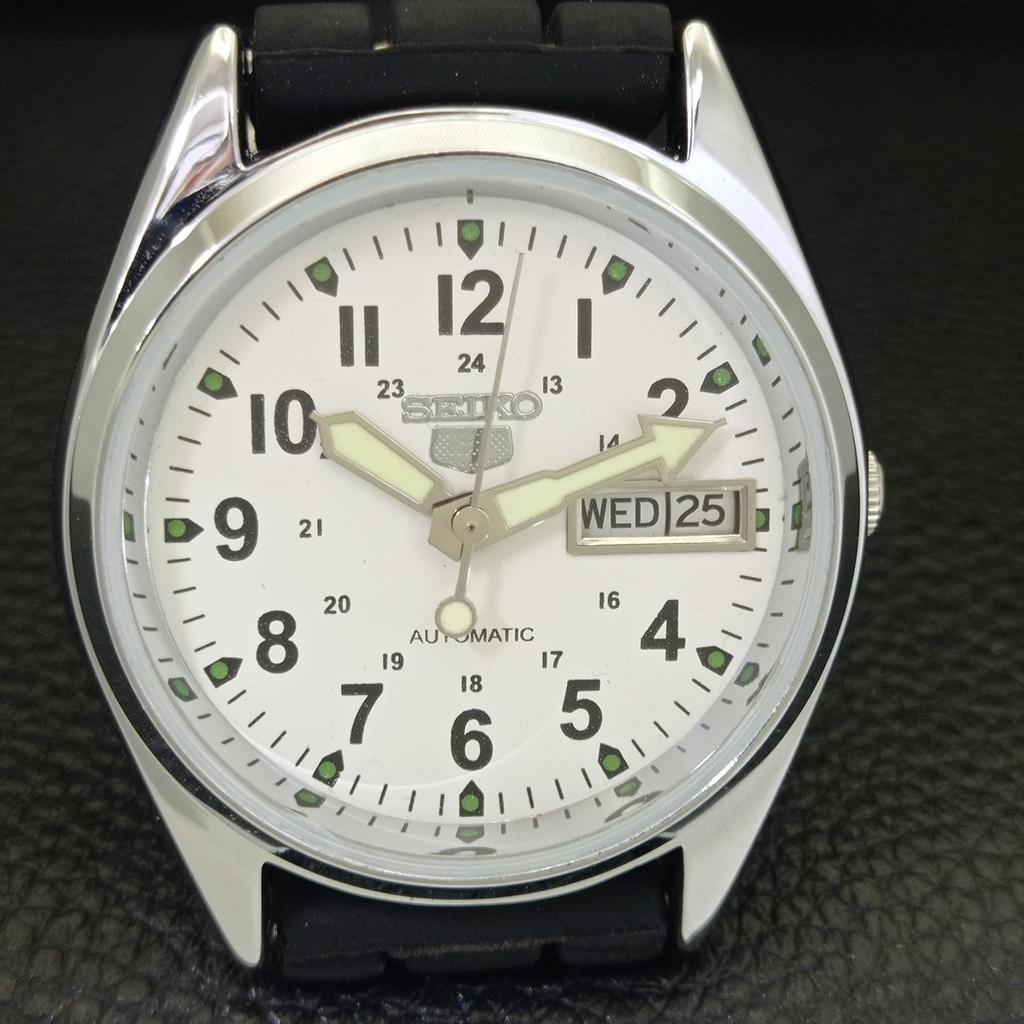 VINTAGE REFURBISHED SEIKO 5 AUTOMATIC 6309A JAPAN MENS WHITE WATCH a441689-1 Sk-a441689