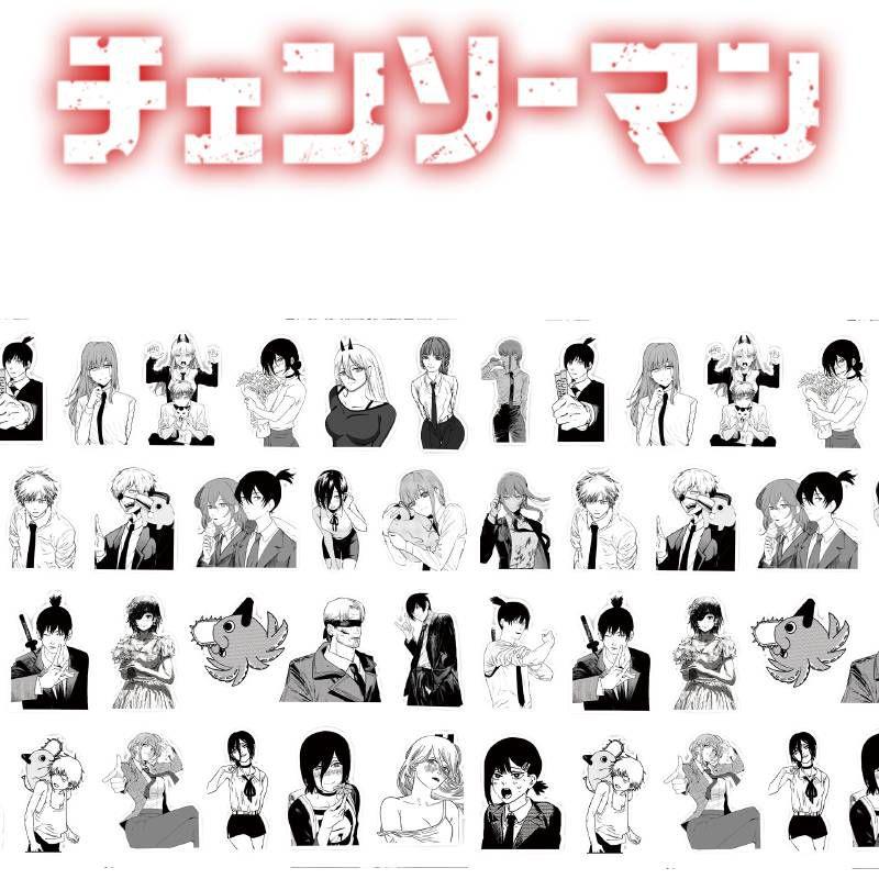 65-teiliges Sticker-Set mit Chainsaw Man und Denji, ideal zum Dekorieren von Laptops, Trinkbechern und mehr!