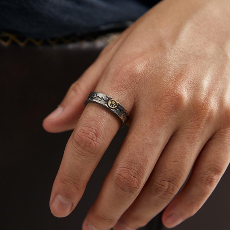 Vintage Cracked Open Ring Men Women Adjustable Plated Copper Midi Finger Retro Style
