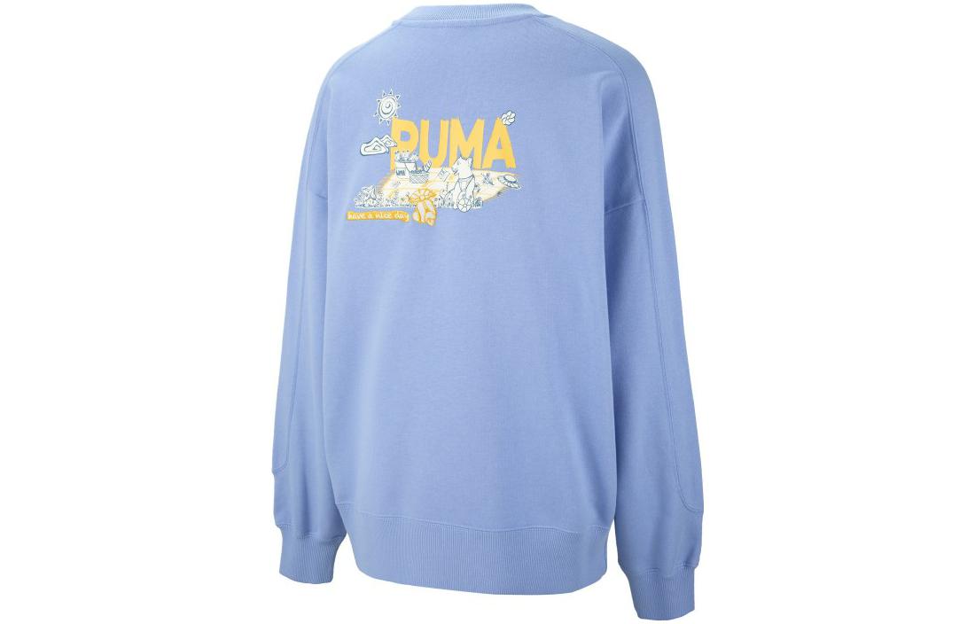 PUMA CLASSICS Joy Sweatshirts Women s Lavender Crew Neck Moderate Regular 539955-27 M
