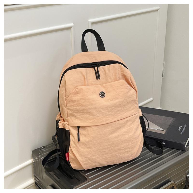 Leisure travel backpack niche trend women summer solid color new student class backpack