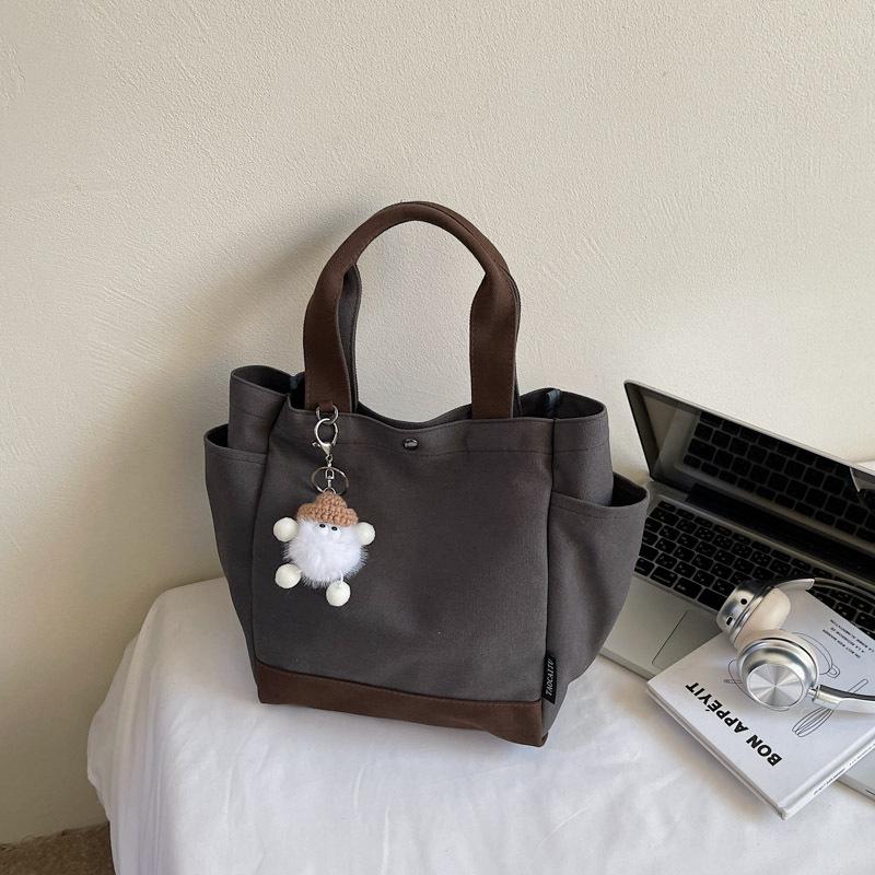 

Large-capacity shopping bag casual literary and lazy style shoulder bag female tray extra-large bag handbag simple canvas bag No pendant