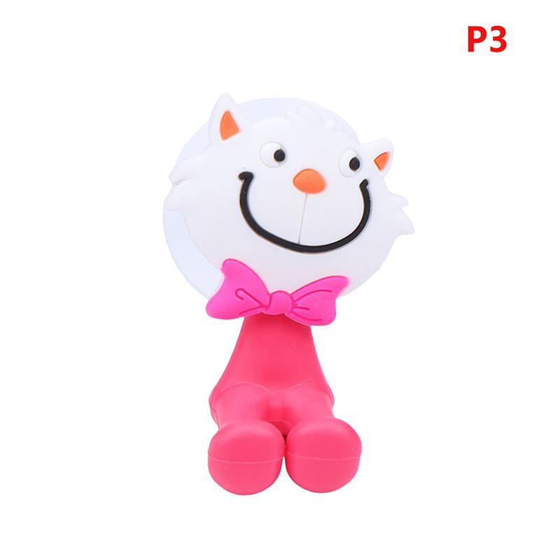 Cartoon Animal Toothbrush Holder Wall Mounted Antibacterial Tooth Brush Storage Rack With Suction Cup Bathroom Organizer