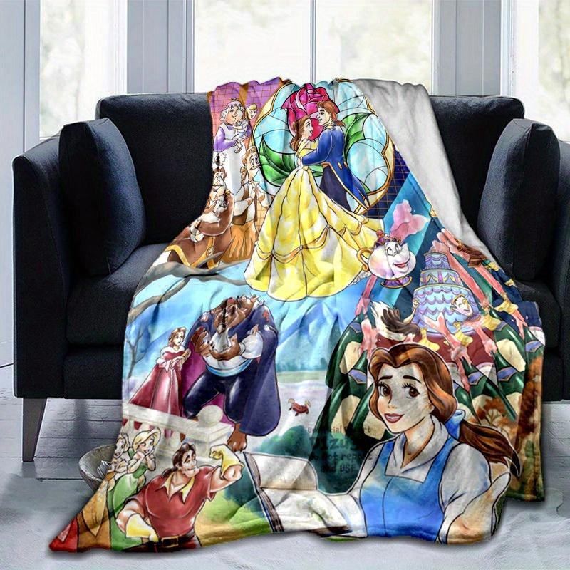 1pc Beauty and the Beast Blanket Home Decor, Couch Throw Blanket, Outdoor, Gift for Her, Flannel Throw, Bedroom, Living Room, Travel