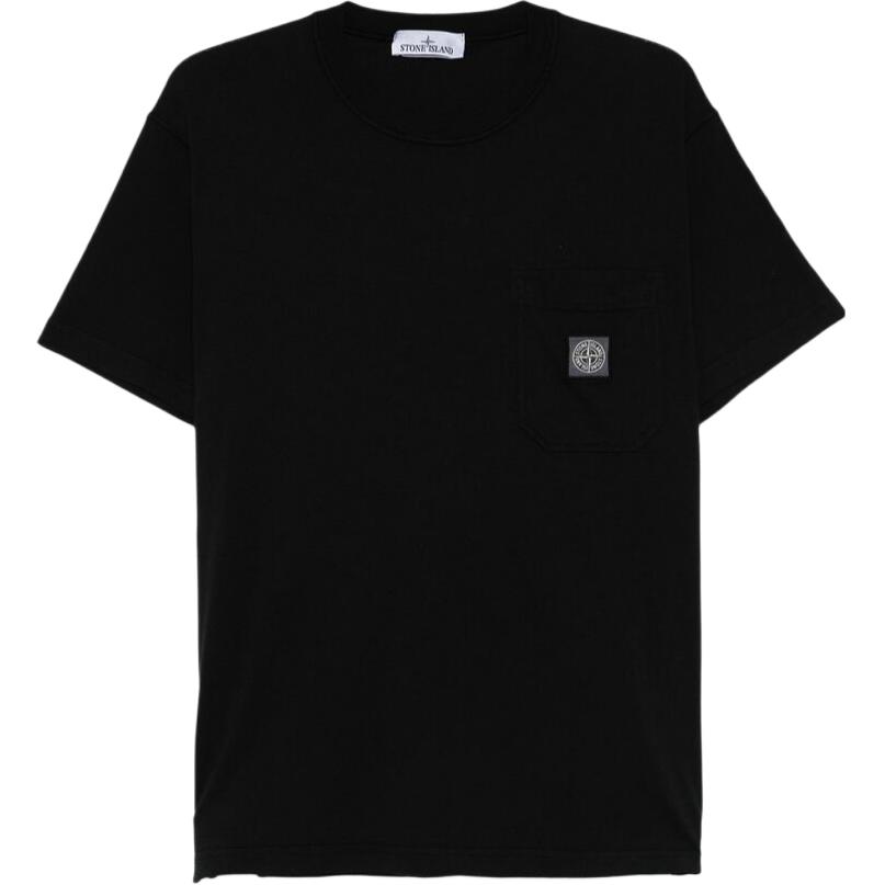 STONE ISLAND Футболка с логотипом, с коротким рукавом, мужская, топы, черная K1S15152100219S0057-V0029 S