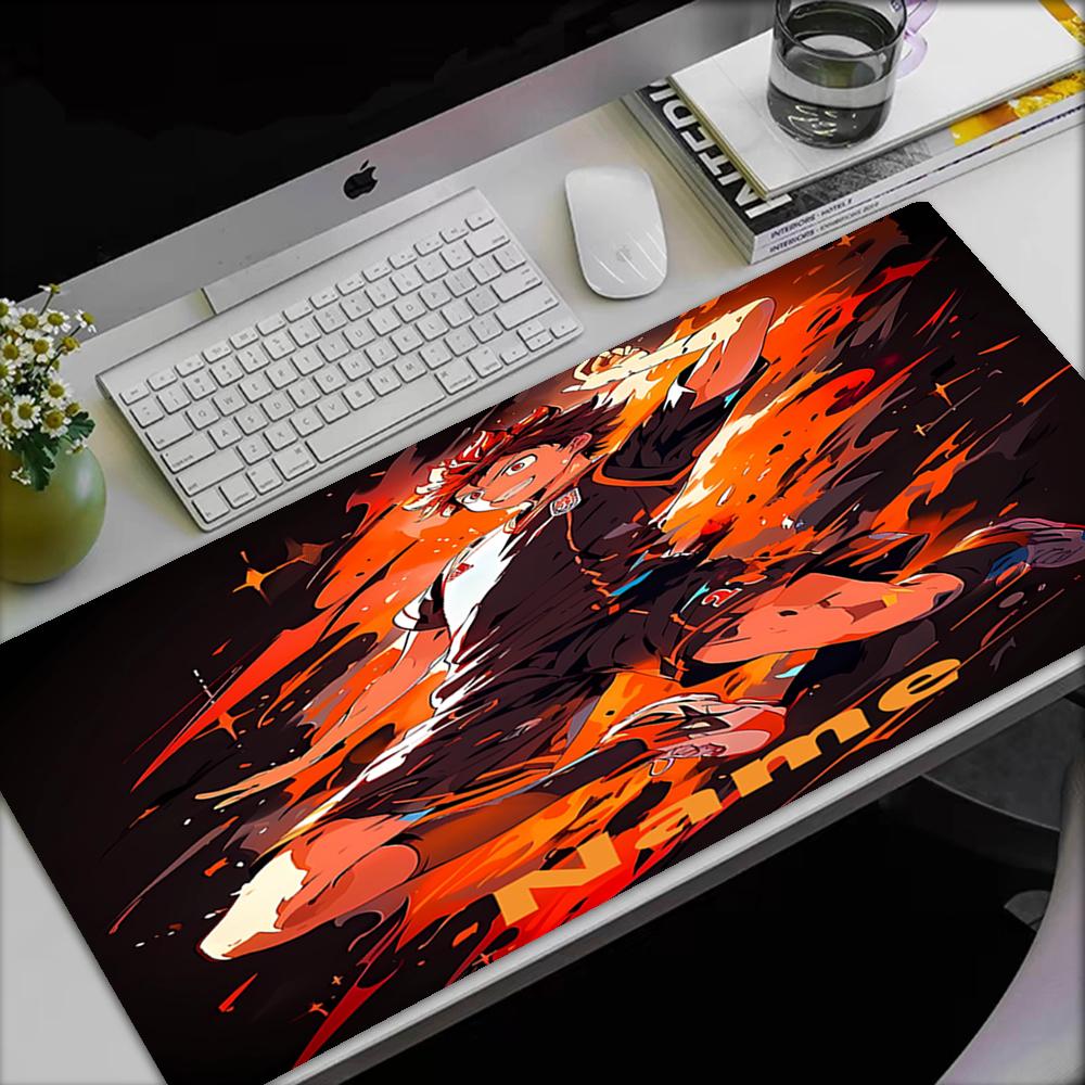 Custom Name Haikyu Theme Mouse Pad, Non Slip Rubber Base, Multifunctional Office & Home Decor, Perfect for Workspace Personalization.