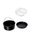 Fryer Accessories Stainless Steel Baking Cake Barrel Pizza Pan Grill Nonstick Coating Dishwasher