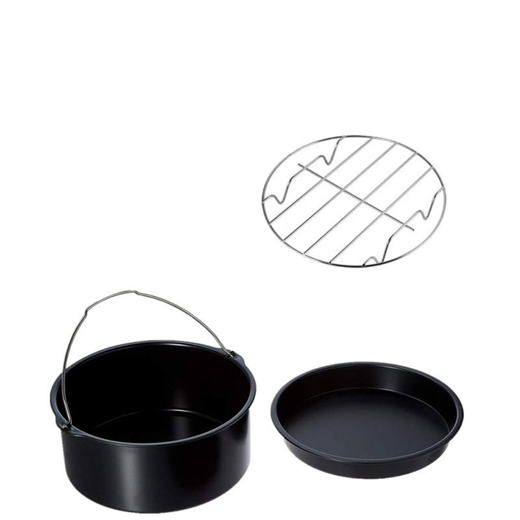Fryer Accessories Stainless Steel Baking Cake Barrel Pizza Pan Grill Nonstick Coating Dishwasher