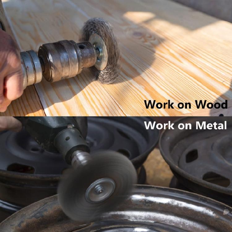 Versatilitys Steel Wire Wheel Brush With Hex Shank For Effective Metal Surfaces Treatments And Polishing Cleaning Tool