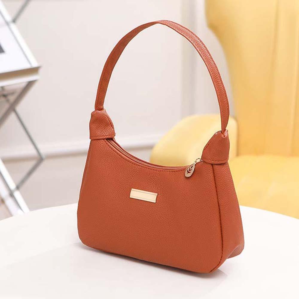 Solid Color French Underarm Bag Large Capacity Texture Handbag Storage Bag PU Hobo Bag  Travel