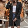 Women's Casual Knitted Long Sleeved Cardigan Loose Pocket Sweater Jacket