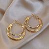 New Trendy Gold Color Circle Hoop Earrings for Women Exaggerated Metal Geometric Multilayer Round Earrings Jewelry Gifts
