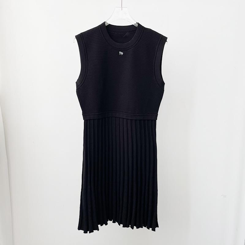 Nanyou Elegant French Sleeveless Slim-Fit Knit Little Black Dress - Autumn 2023 S чёрный
