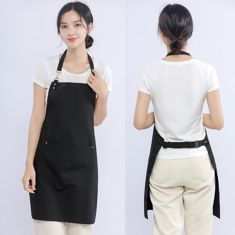 Women's Canvas Work Apron - Waitress, Baking, Milk Tea Shop Style