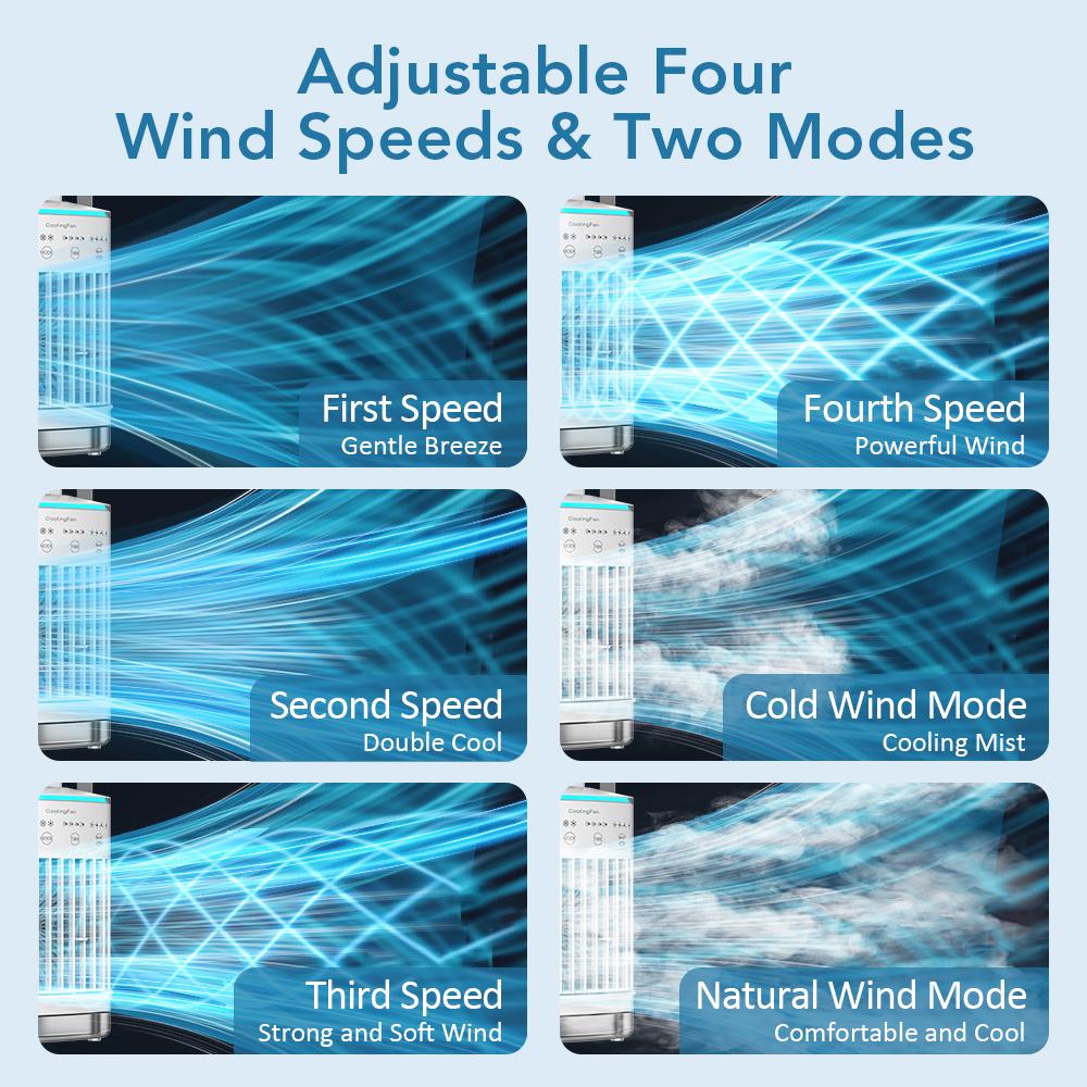 Household Air Conditioner LED Night Light Air Cooler Fan Portable Humidifier Desktop Mist Cooling Fan For Office Home Mini Fan