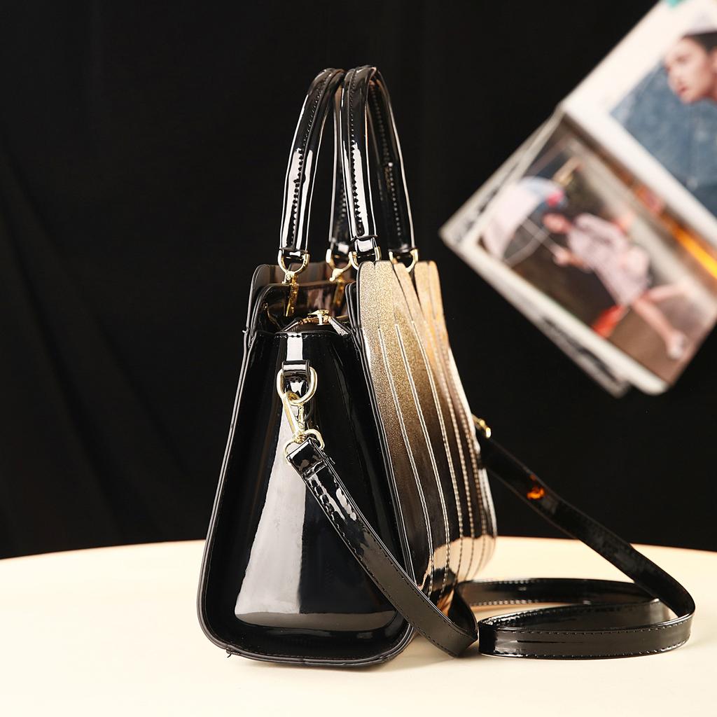 Nuova Borsa Donna Versatile in Pelle Laccata Monospalla a Tracolla Borsa a Mano in Pelle Lucida Moda