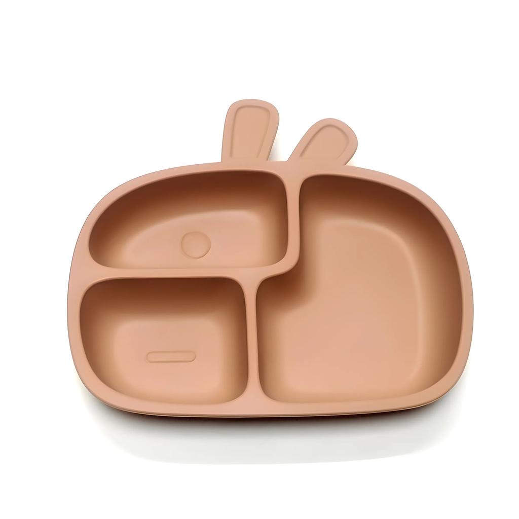 Non-Toxic Silicone Baby Dinner Plate Food Grade Baby Supplement Bowl Set Children'S Divided Dinner Plate Suction Cup One Piece
