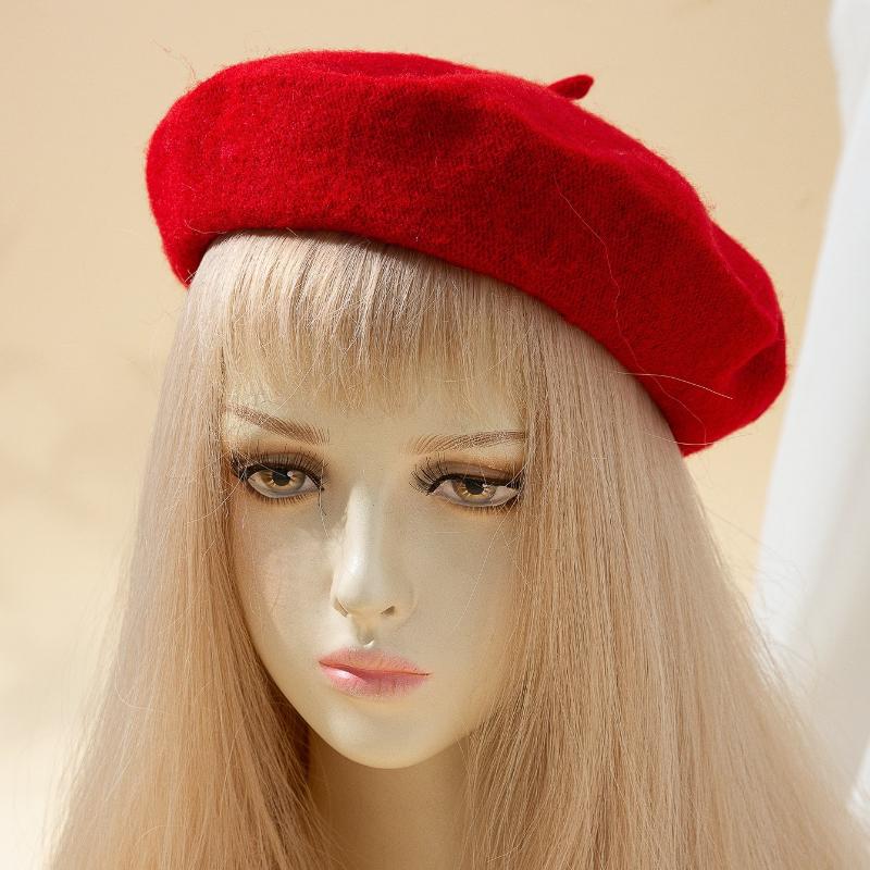 1pc Women's Solid Color Knit Beret, Elegant Japanese Style, Suitable For Daily Travel And Shopping Vintage Casual