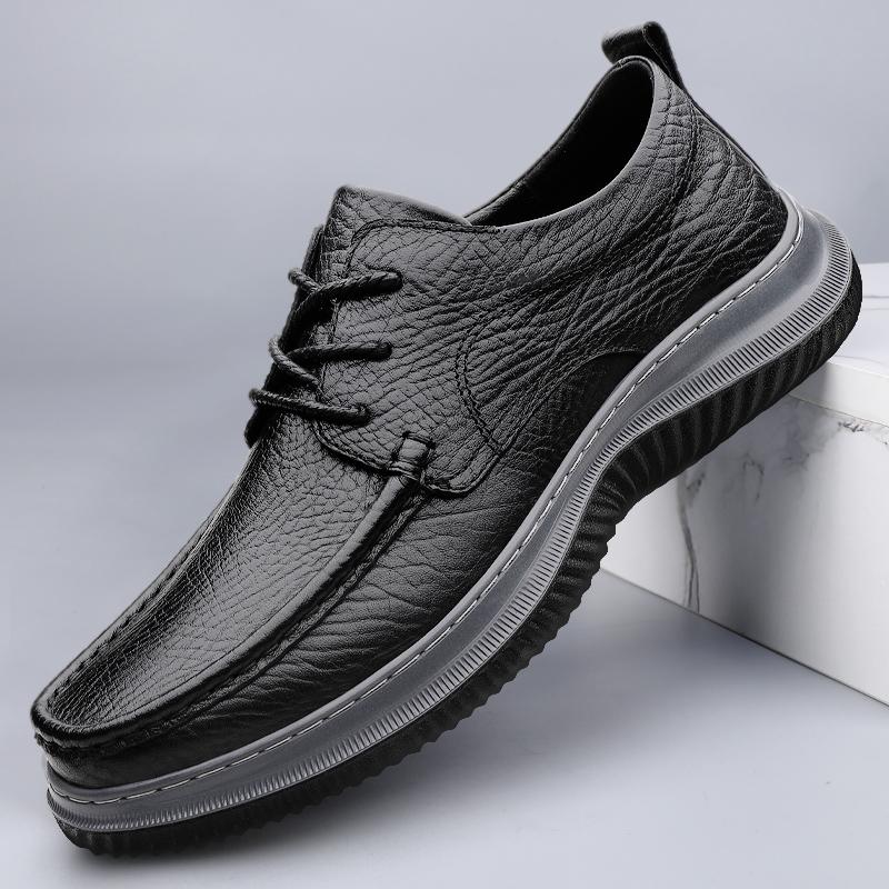 Luxury Brand Men Genuine Leather Shoes British Business Lace Up Oxford Shoe Fashion Man Casual Dress Shoes Leisure Walk Footwear