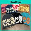 Minimalist Knit Hat With Embroidered Letters For Winter Warmth And Earmuff Protection