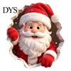 Reusable PVC Wall Decorations 3D Christmas Santa Claus Stickers, Self Adhesive Decals with Realistic Breaking Atmosphere Room Decor Effect,