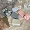 Portable Contact Lens Case Mirror Tweezers Suction Stick Macaron Color Mini Square Eye Care Storage Box Travel Container Holder