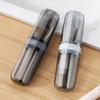 Toothbrush Storage Box Transparent Portable Travel Case with Leak-Proof Lid Integrated Mouthwash Cup Toothbrush