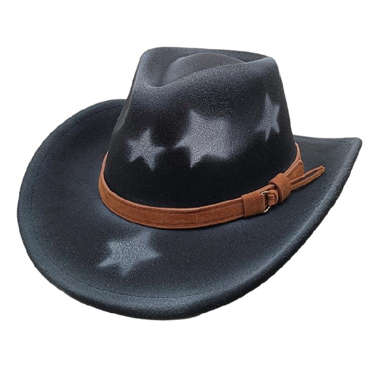 Sternverzierter Homburg Maillard Styling Hut Geschenke für Freund Hut Breiter Rand Unisex Tragbar für Treffen Foto Requisiten