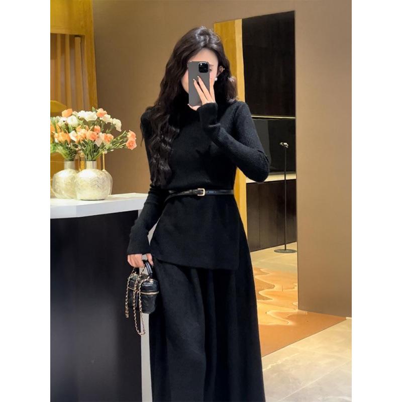 Women's Autumn/Winter 2024 Knitted Sweater Dress Set - High-End Fragrance Collection