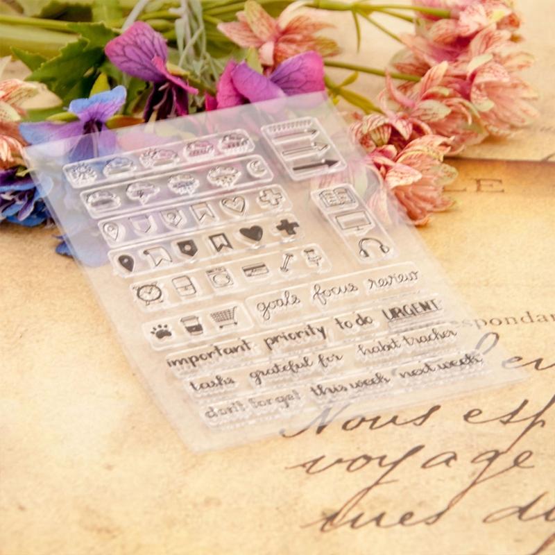 Weather Signs Transparent Stamp Clear Stamp Seal Time Words Silicone Stamp for Photo Scrapbooking Decorations